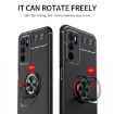 OPPO A16 Metal Ring Holder 360 Degree Rotating TPU Case - Black+Rose Gold - 6