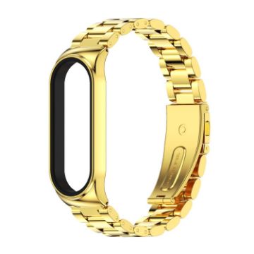 Picture of For Xiaomi Mi Band 6 / 5 / 4 / 3 Mijobs CS Metal Three Bead Stainless Steel Watch Band (Gold)