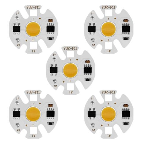 5 PCS COB LED Light Chip AC 220V LED Bulb Light (3W Warm White) - 1