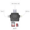 Picture of X-Flash R01 3 in 1 8 Pin + USB-C / Type-C + Micro USB Interface SD / TF Card Reader (Black)