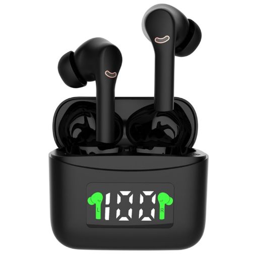J5 Wireless Bluetooth 5.2 Earphone with Charging Box - Black - 1