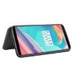 OnePlus 5T Carbon Fiber Texture Flip Case - Black - 5
