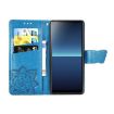 Sony Xperia L4 Butterfly Love Flower Leather Case - Blue - 2