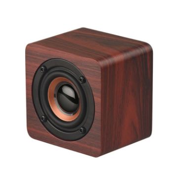 Picture of Q1 Wooden Mini Portable Mega Bass Wireless Bluetooth Speaker (Red)