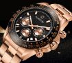 Picture of OCHSTIN Augusten 6103B Multi Function Quartz Watch Sports luminous Waterproof Watch Calendar Steel Band Men Watch (Rose Gold Black)