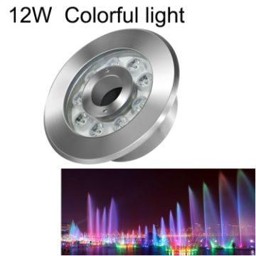 Picture of 12W Landscape Colorful Color Changing Ring LED Stainless Steel Underwater Fountain Light (Colorful)