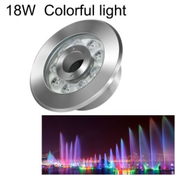 Picture of 18W Landscape Colorful Color Changing Ring LED Stainless Steel Underwater Fountain Light (Colorful)