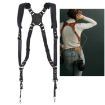 Picture of Quick Release Anti-Slip Dual Shoulder Leather Harness Camera Strap with Metal Hook for SLR / DSLR Cameras (Black)