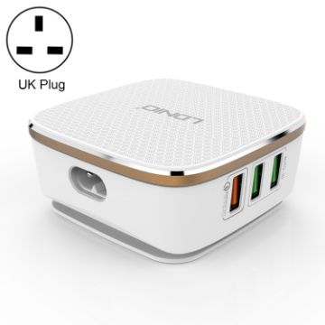 Picture of LDNIO A6704 QC2.0 USB + 5 USB Interfaces Travel Charger Mobile Phone Charger, Cable Length: 1.5m, UK Plug