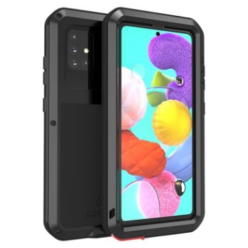 LOVE MEI Metal Shockproof Waterproof Case for Galaxy A51 - Black - 1
