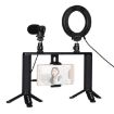 Picture of PULUZ 4-in-1 Vlogging Live Broadcast 4.7" Ring LED Selfie Light Smartphone Video Rig with Mic, Tripod Mount