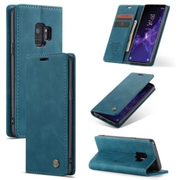 Picture of CaseMe-013 Multifunctional Retro Frosted Horizontal Flip Leather Case with Card Slot & Holder & Wallet for Galaxy S9 (Blue)