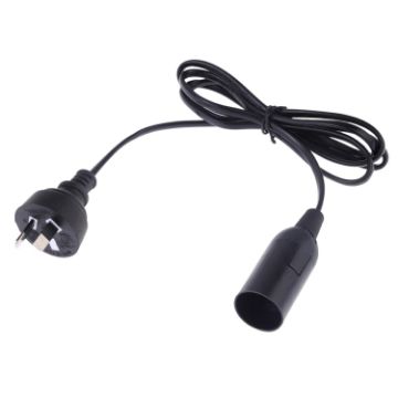 Picture of E14 Wire Cap Lamp Holder Chandelier Power Socket with 1.2m Extension Cable, AU Plug (Black)