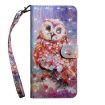 Picture of 3D Painting Pattern Coloured Drawing Horizontal Flip TPU + PU Leather Case with Holder & Card Slots & Wallet For Galaxy J8 2018 (Color Owl)