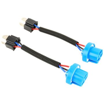 Picture of 1 Pair H4 Male to 9007 Female Bulb Holder Base Male Socket with Wire