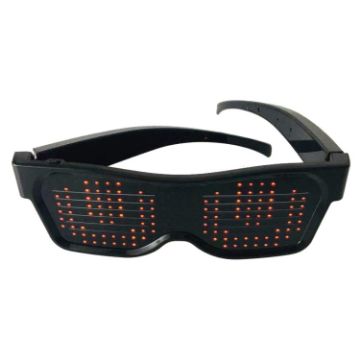Picture of Night Club Bar Disco LED Light-emitting USB Charging Shutter APP Bluetooth Glasses (Red)