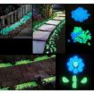 Picture of 100 PCS Glow in The Dark Garden Pebbles for Walkways & Decoration and Plants Luminous Stones (White)