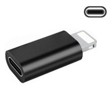 Picture of ENKAY Hat-Prince HC-6 Mini ABS USB-C / Type-C 3.1 to 8 Pin Port Connector Adapter (Black)