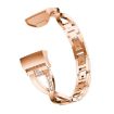 Rose Gold X-Shaped Diamond Metal Watch Band for Fitbit Charge 3 - 2