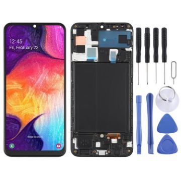 Samsung Galaxy A50 Super AMOLED LCD Screen with Frame - Black - 1