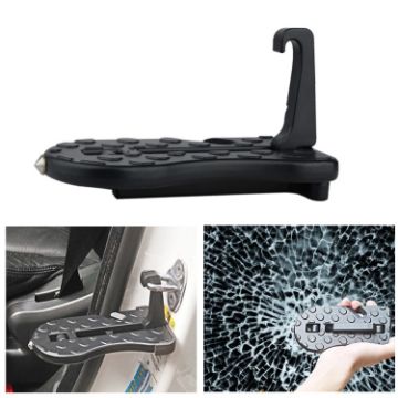 Picture of Car Doorstep Vehicle Rooftop Roof Rack Assistance Easy Install The Door Step Hooked On Car Truck SUV Portable Safety Hammer