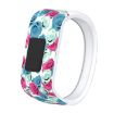 Picture of Flower Pattern Silicone Sport Watch Band for Garmin Vivofit JR, Size: Small (Blue + Red)