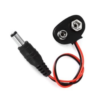 Picture of LDTR - PJ0003 9V Battery Snap Connector to DC Male Dedicated Power Adapter Cable for Arduino Boards - Black