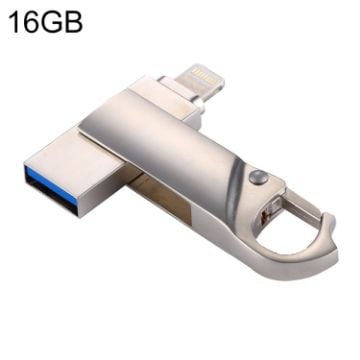 Picture of RQW-10F 2 in 1 USB 2.0 & 8 Pin 16GB Keychain Flash Drive