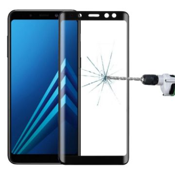 Picture of For Galaxy A8 (2018) 3D Curved Edge 9H Hardness Tempered Glass Screen Protector (Black)