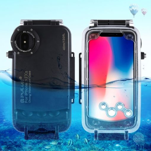 Picture of For iPhone X / XS PULUZ 40m/130ft Waterproof Diving Case, Photo Video Taking Underwater Housing Cover (Black)