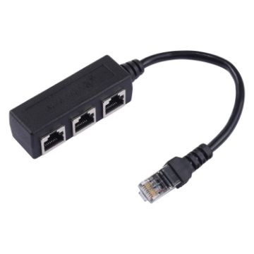 Picture of 1 to 3 Socket LAN Ethernet Network RJ45 Plug Splitter Extender