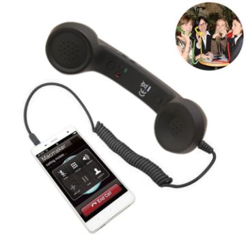 Picture of 3.5mm Plug Mic Retro Telephone Anti-radiation Cell Phone Handset Receiver (Black)