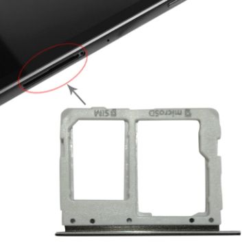 Picture of For Galaxy Tab S3 9.7 / T825 (3G Version) SIM Card Tray + Micro SD Card Tray (Black)
