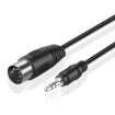 Picture of 3.5mm Stereo Jack to Din 5 Pin MIDI Plug Audio Adapter Cable, Cable Length: 1.5m