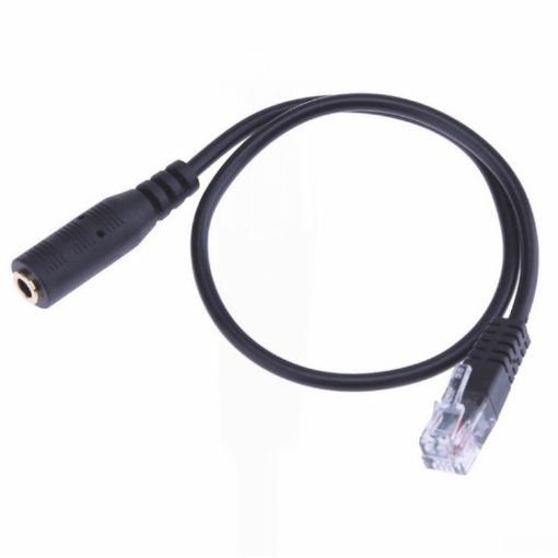 3.5mm Jack to RJ9 Headset Adapter Cable, 32cm - Black - 1