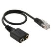 Picture of Dual 3.5mm Female to RJ9 PC / Mobile Phones Headset to Office Phone Adapter Convertor Cable, Length: 30cm (Black)