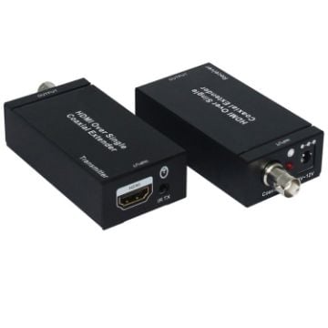 Picture of NK-C100IR 1080P HDMI Over Single Coaxial Extender (Transmitter + Receiver) with IR Coaxial Cable, Signal Range up to 100m (Black)