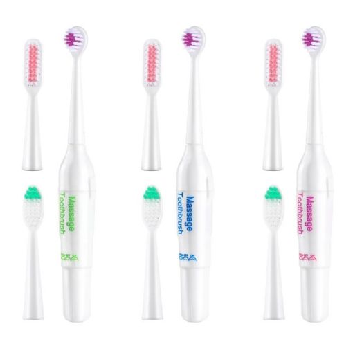 Picture of 3 Sets Family Kit Rotary Electric Toothbrush for Adult / Children, Random Color Delivery