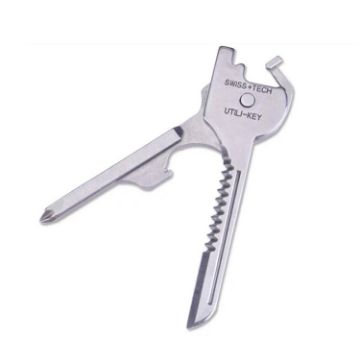 Picture of SWISS+TECH Stainless Steel 6 in 1 Multi-function Outdoor Key Chain, Foldable Mini Tools Key Ring