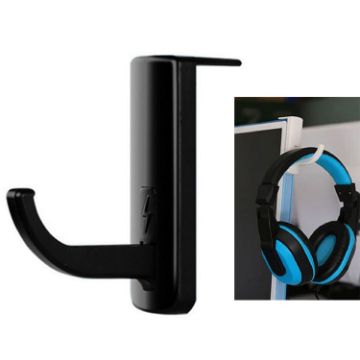 Picture of Universal Headphone Hanger PC Monitor Desk Headset Stand Holder Hook (Black)