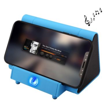 Picture of SY317A Portable Phone Stand Wireless Induction Stereo Speaker, Support Hands-free Calls & AUX IN (Blue)
