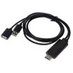 Picture of USB Male + USB 2.0 Female to HDMI Phone to HDTV Adapter Cable (Black)