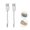 Picture of JW-SM1 USB to 3.5mm Jack Data Sync & Charge Cable for iPod shuffle 1st /2nd /3rd /4th /5th /6th Generation, Length: 10cm (White)