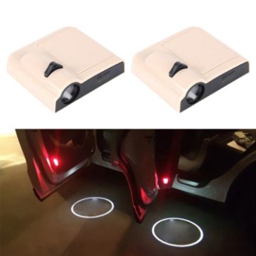 Picture of 2 PCS LED Ghost Shadow Light, Car Door LED Laser Welcome Decorative Light, Display Logo for Citroen Car Brand (Khaki)