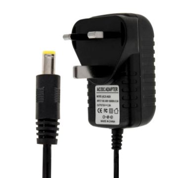 Picture of UK Plug AC 100-240V to DC 6V 2A Power Adapter, Tips: 5.5 x 2.1mm, Cable Length: about 1.2m (Black)