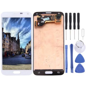 Picture of Original LCD Screen and Digitizer Full Assembly for Galaxy S5 / G9006V / G900F / G900A / G900I / G900M / G900V (White)