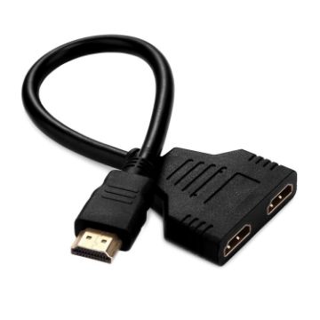 Picture of 30cm 1080P HDMI Port Male to 2 Female 1 in 2 out Splitter Cable Adapter Converter