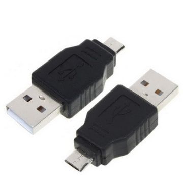 Picture of USB A Male to Micro USB 5 Pin Male Adapter (Black)