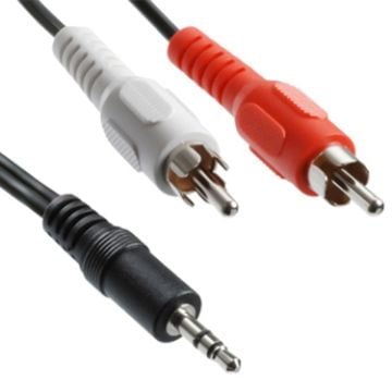 Picture of Normal Quality Jack 3.5mm Stereo to RCA Male Audio Cable, Length: 3m