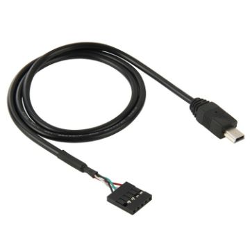 Picture of 5 Pin Motherboard Female Header to Mini USB Male Adapter Cable, Length: 50cm